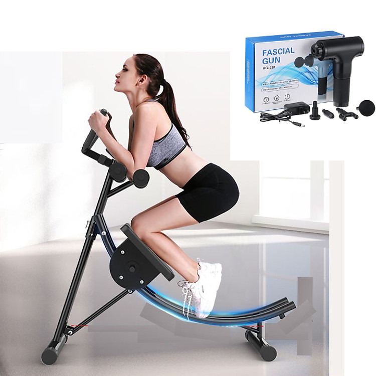 Máy tập cơ bụng, lưng, tay, ngực tổng hợp đa năng 4.0 - Tặng kèm Máy mát xa massage mini đa năng cầm tay Fascial Gun Phoenix thế hệ mới - 6 Cấp Độ, Hỗ Trợ Mát Xa Chuyên Sâu