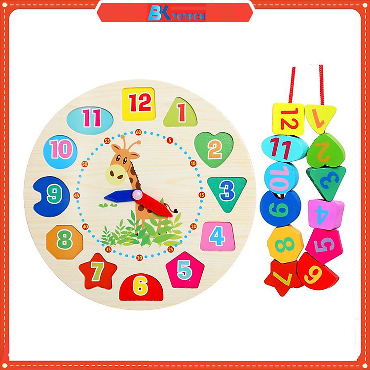 Đồ chơi gỗ – Đồng hồ hình khối mini Chính hãng Ưu đãi
