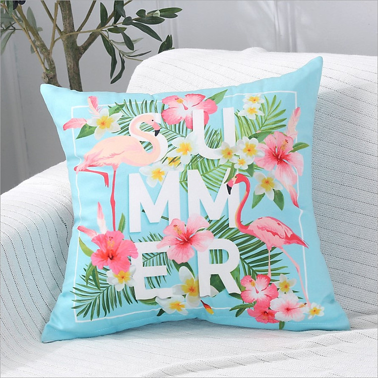 Gối Tựa Lưng Sofa Hồng Hạc Tropical PA9208