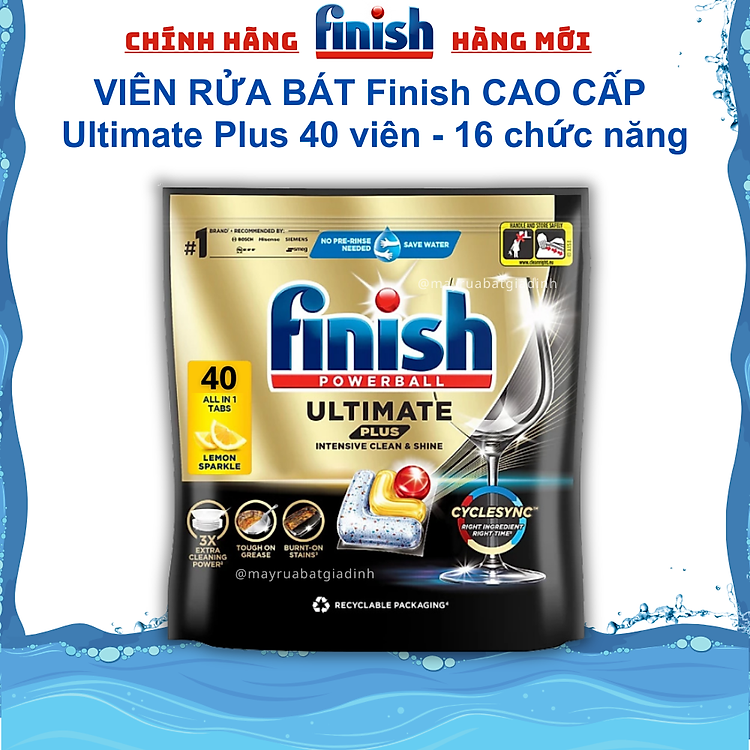 Viên rửa bát Finish Quantum Ultimate 60 viên loại cao cấp nhất nhập khẩu Chính Hãng