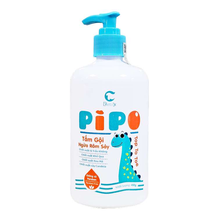 Tắm Gội Ngừa Rôm Sảy PIPO 250g Chính hãng Giá rẻ - Hình ảnh 4