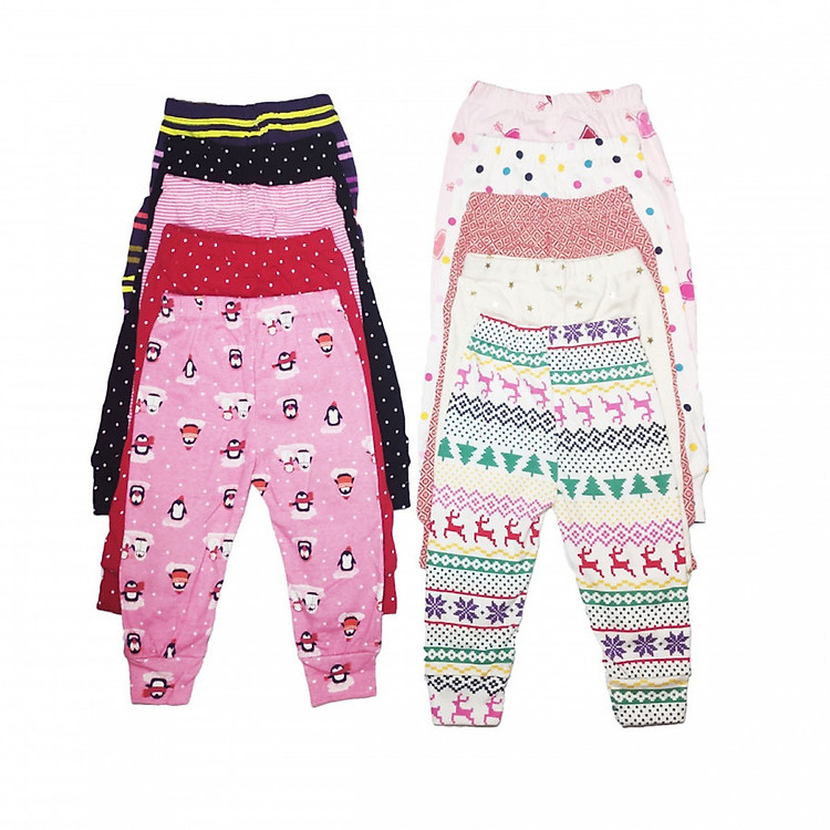 Combo 10 Quần Dài Xuất Khẩu Cho Bé Gái