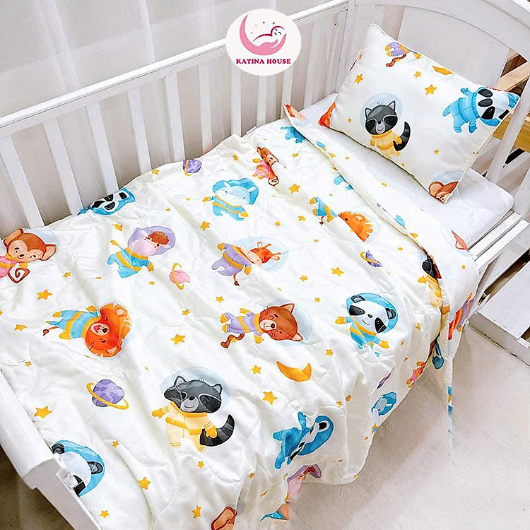 Bộ gối chăn tencel Katina House, cho bé đi học 1-15 tuổi, mềm mại thoáng mát