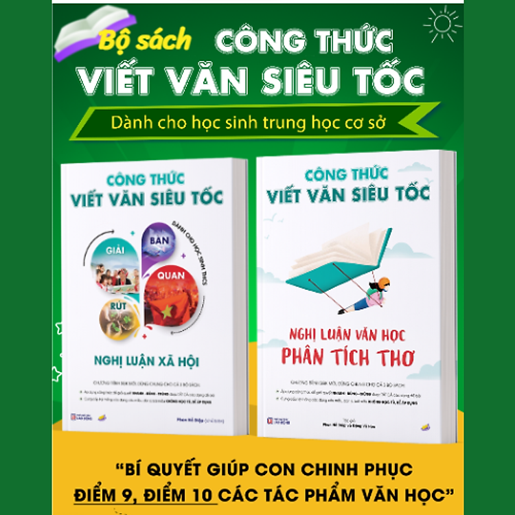 Bộ sách Công Thức Viết Văn Siêu Tốc cấp 2 - cô Phan Hồ Điệp, có kèm video hướng dẫn( SP chính hãng)