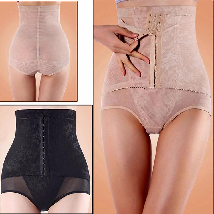 Quần Gen Nịt Bụng 2 lớp màu kem 01