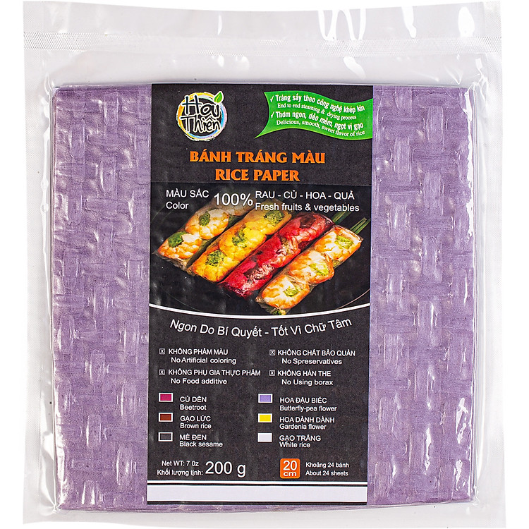 Bánh Tráng Màu Từ Hoa Đậu Biếc Hai Thiền 200g