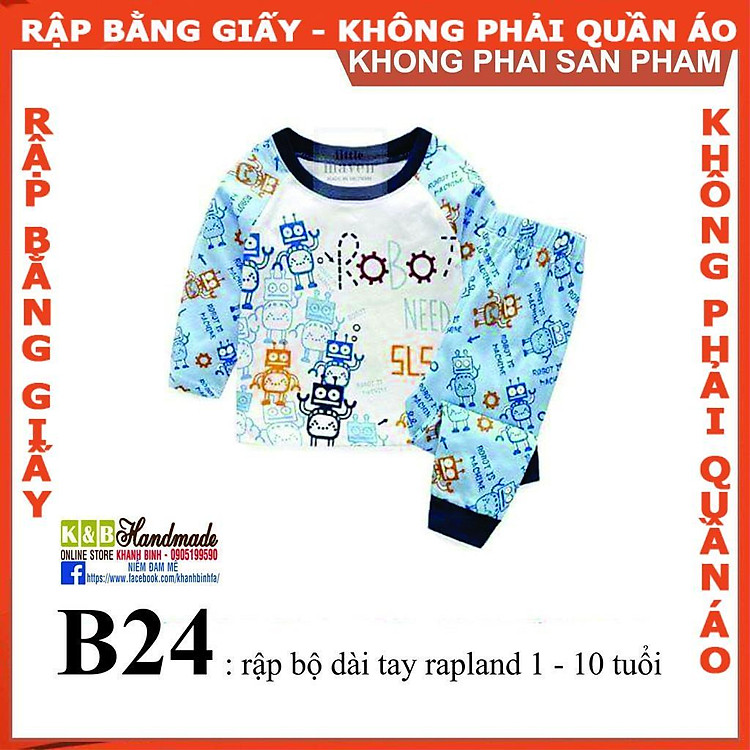 Rập giấy bộ dài thun bé trai mã B24 (BẢN VẼ) - Ảnh 2