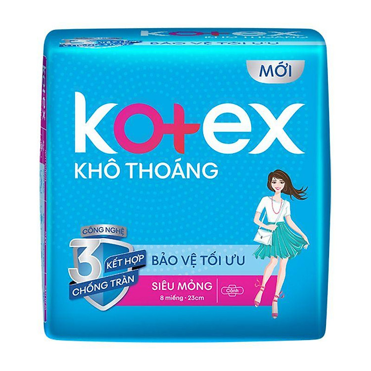 Băng Vệ Sinh Kotex Style Siêu Thoáng Siêu Mỏng Cánh 23cm Gói 8 Miếng-8888336008936
