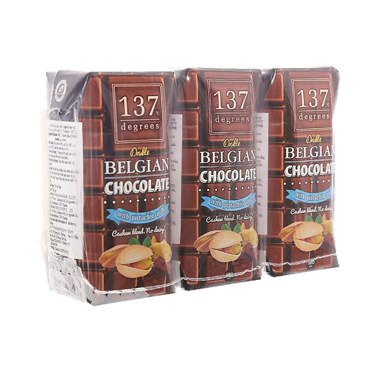Lốc 3 Hộp Sữa hạt dẻ cười 137 Degrees vị Sôcôla (180ML)
