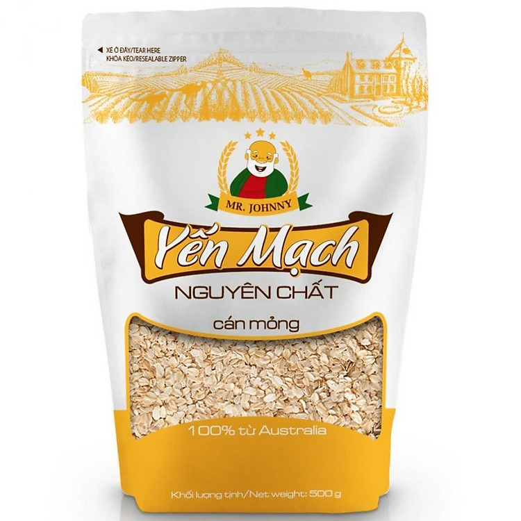 Yến mạch nguyên chất cán mỏng hiệu Mr Johnny 500g