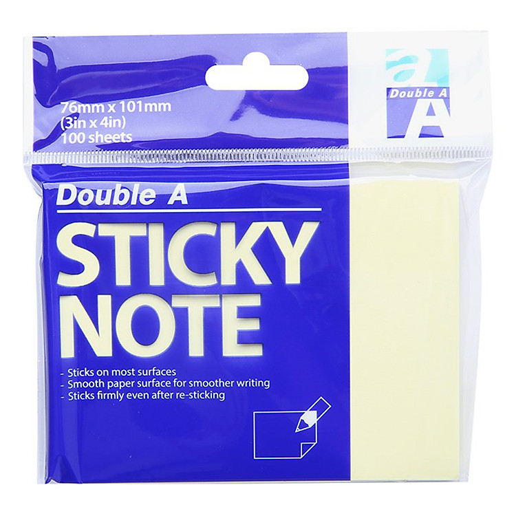 Giấy Note (3 x 4) Double A - 76X101 - Vàng