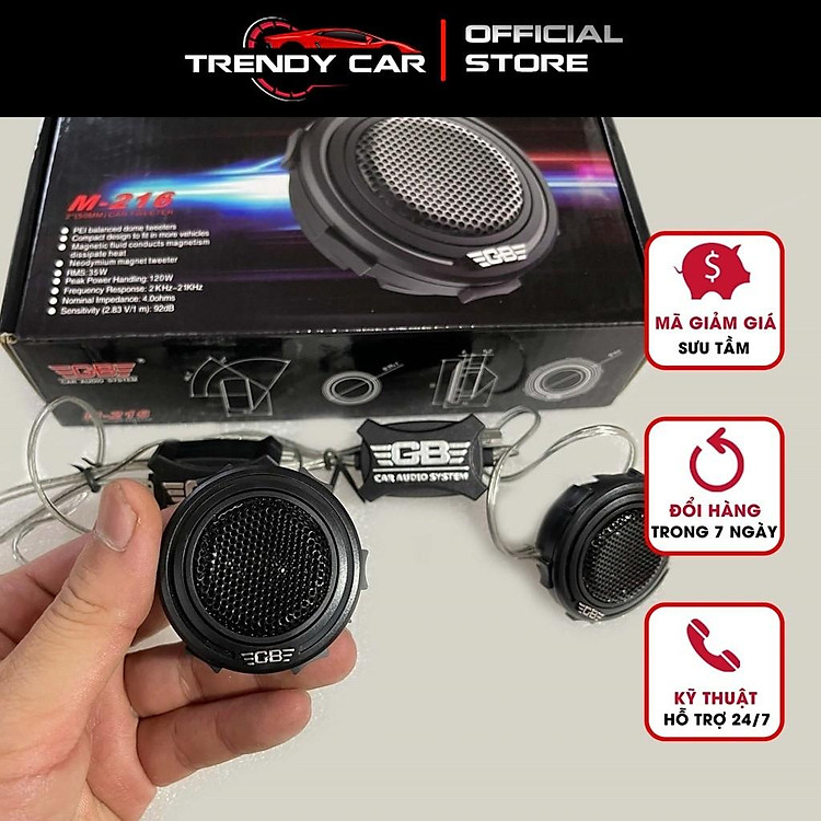 Loa Treble GB M-216 Công Suất 110W - Loa Tép Mini, Tress Âm Thanh Nổi, Chess ô tô xe hơi