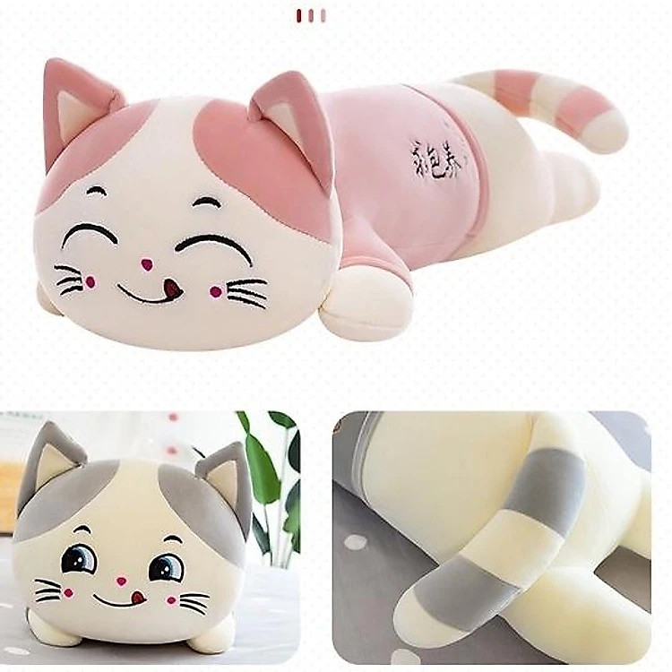 Thú nhồi bông mèo nhếch mép hồng Chính hãng Tiết kiệm - Hình ảnh 5