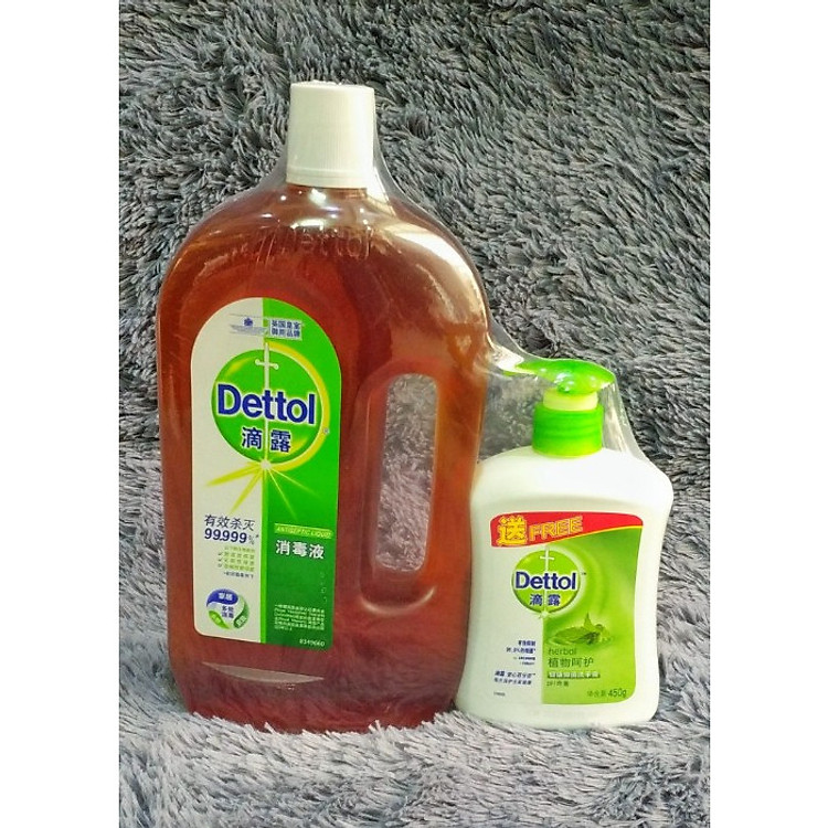 Dung Dịch Sát Khuẩn Dettol 1200ml có tặng kèm chai rửa tay Dettol Mã: DA0002