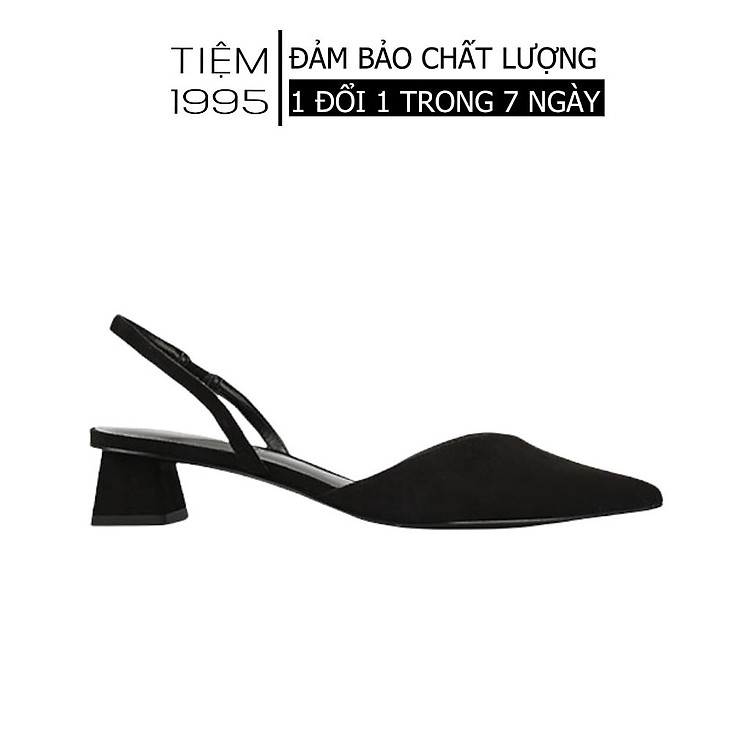 Giày nữ, giày cao gót nữ 3 phân da lộn mũi nhọn đế vuông - GCG003