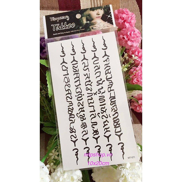 Hình xăm dán cao cấp chữ phạn 10x20cm