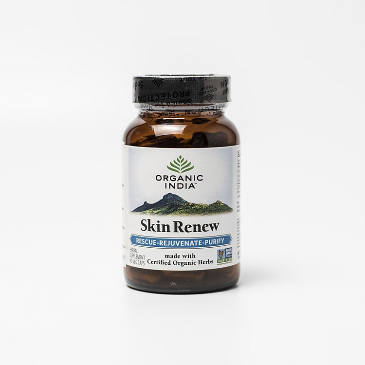 Viên uống làm đẹp da, giúp phục hồi cải thiện làn da & thanh lọc cơ thể Organic India Skin Renew, India 90 Viên
