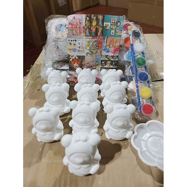 Bộ Tượng Tô Thạch Cao Gấu Mini (10 chiếc) - Ảnh 4
