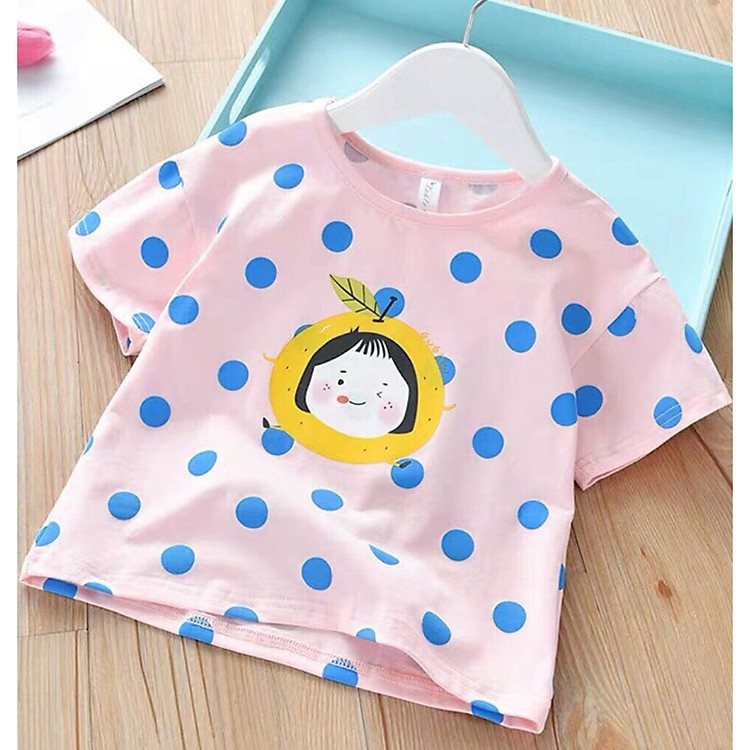 Áo thun chấm bi dễ thương bé gái 10-40kg