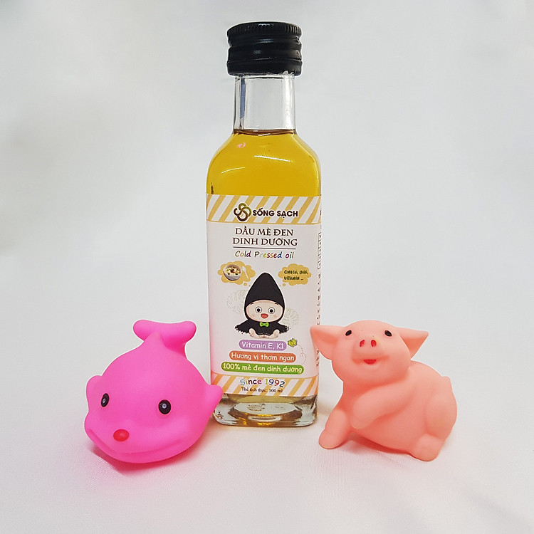 1 Chai Dầu Mè Đen Ăn Dặm TẶNG Ngay bộ 2 Thú Đồ Chơi Nhà Tắm