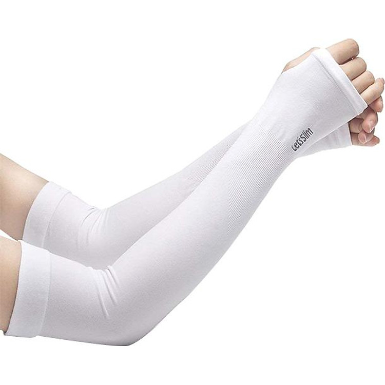 Đôi Găng Tay Chống Nắng Thời Trang Let Slim Trắng Nam Nữ (2 Chiếc)