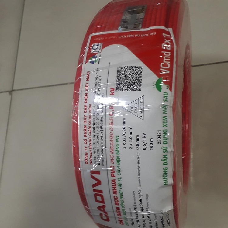 Dây điện đôi 2x32 cuồn/100m( VCmd 2X1.0mm²) & Cáp 7 sợi CV 2.5m/m