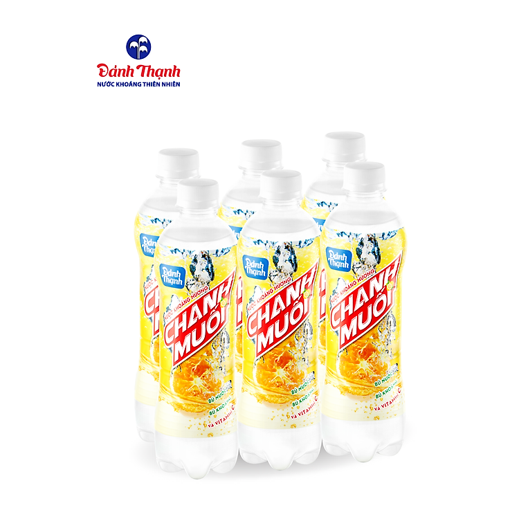 Lốc 6 chai Nước Khoáng Thiên Nhiên Có Ga Đảnh Thạnh Khoáng Chanh Muối 430ml