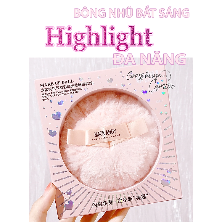 Bông phấn bắt sáng body nhũ lấp lánh MACK ANDY