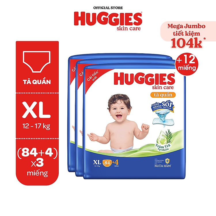 Combo 3 gói Tã quần Huggies Giá tốt