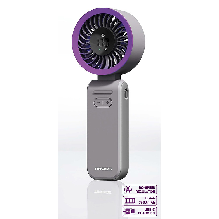 Quạt tích điện cầm tay USB Tiross TS3422 - Hàng chính hãng
