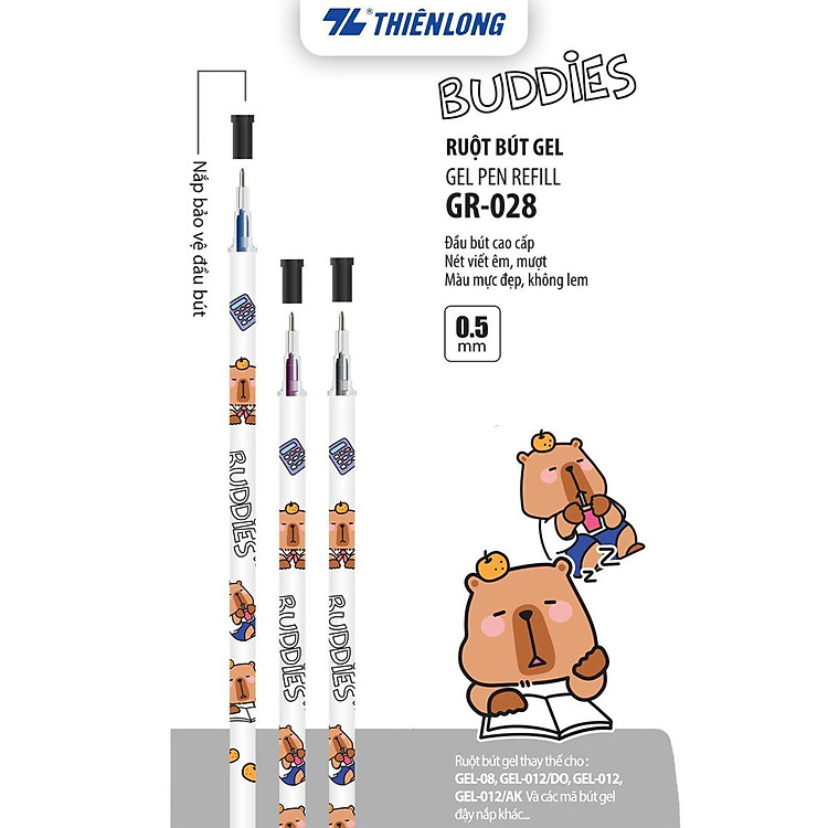 Túi Ruột Bút Gel Buddies Thiên Long GR-028 (Combo 5)