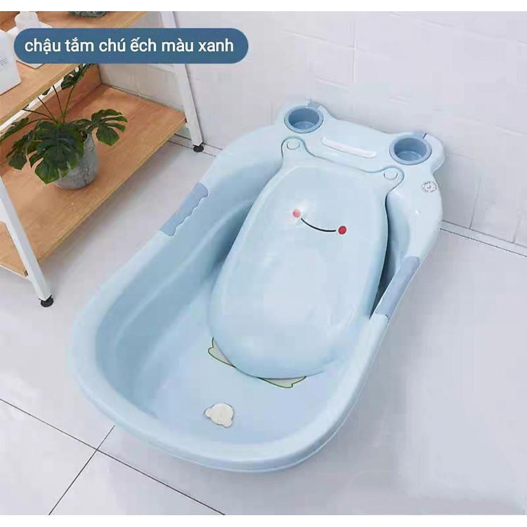 Chậu Tắm Ếch Cho Bé - Xanh Chính hãng Tiết kiệm - Hình ảnh 4