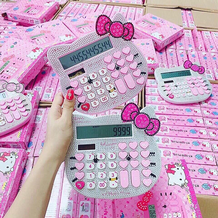 Máy tính cầm tay Kitty đính đá dễ thương