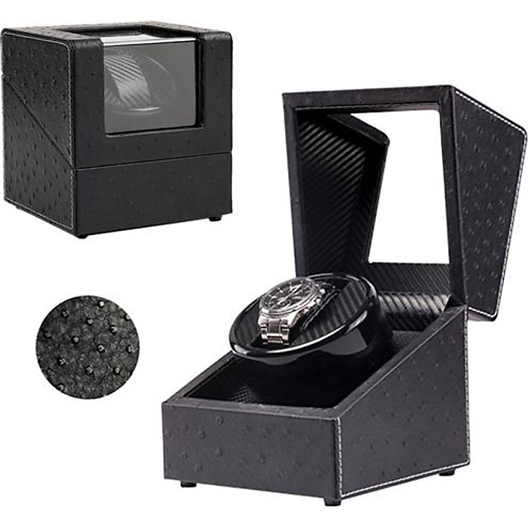 Hộp Đựng Đồng Hồ Cơ 1 Xoay Vỏ Da PU Đà Điểu - Mã 817