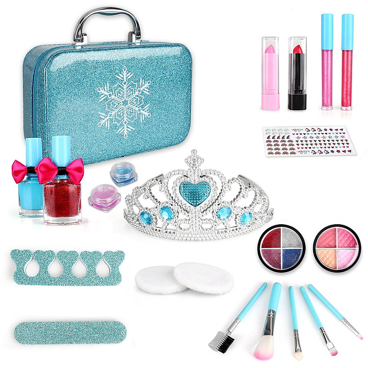 Girls Makeup Kit for Kids Washable Fashion Makeup Set Girls Play Cosmetics Set 22pcs Safe Non-Toxic for Kids Play Game