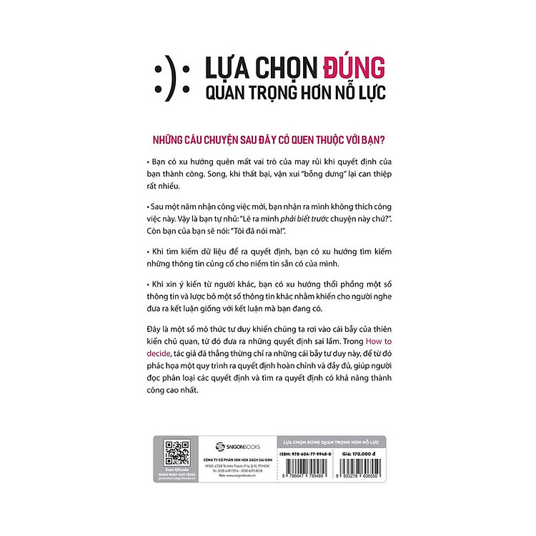 Lựa Chọn Đúng Quan Trọng Hơn Nỗ Lực (How To Decide) - Ảnh 3
