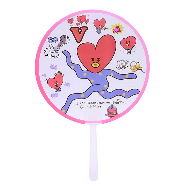 Quạt Nhựa Cầm Tay Trong Suốt Nhân Vật BT21