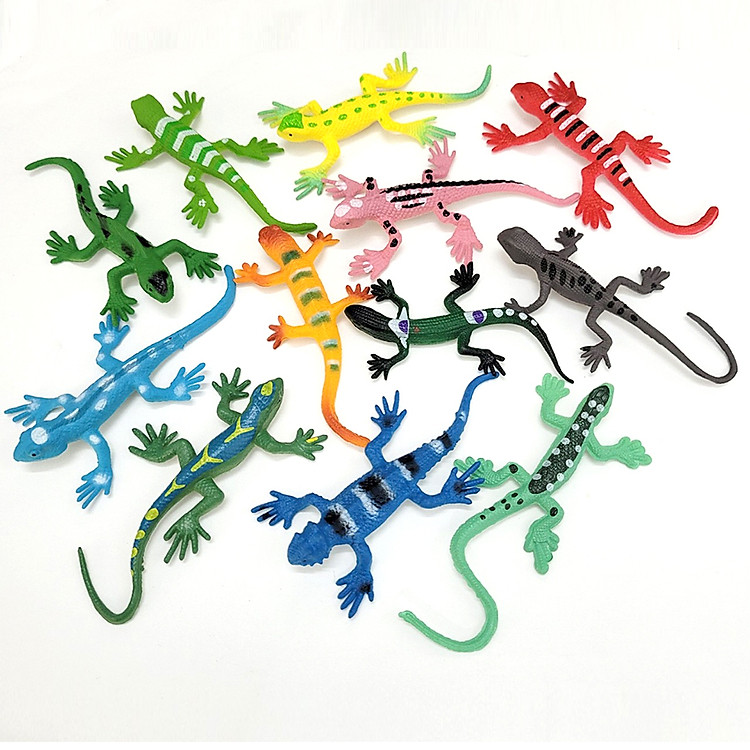 Bộ 12 tắc kè mô hình giả Chính hãng Tiết kiệm - Hình ảnh 3