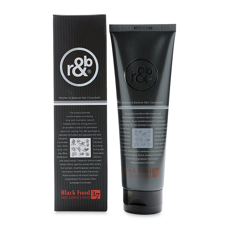 Keo vuốt tóc thảo dược thiên nhiên tóc sáng bóng tạo kiểu giữ màu tóc nhuộm R&B Black Food Free Essence Wax, Hàn Quốc 180ml