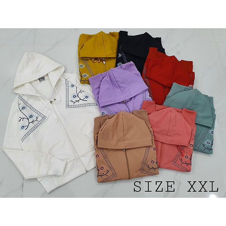 Áo khoác nỉ thun coton da cá chống nắng cao cấp nhiều màu Size 2XL 62- 70kg