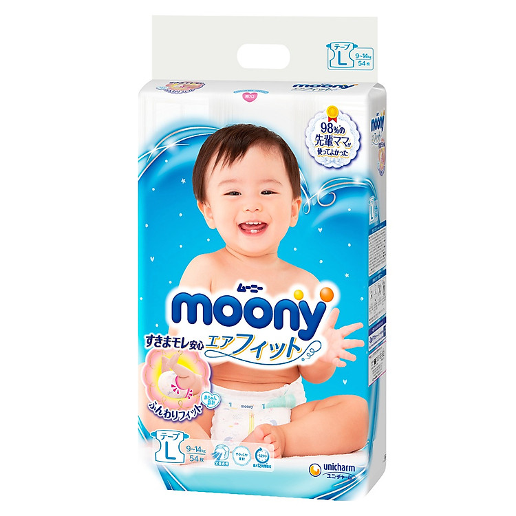 Mua Bỉm Moony size L 54 miếng Chính hãng Tiết kiệm