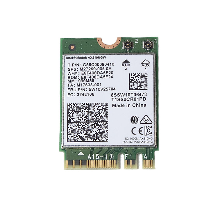 Card WIFI Intel WIFI 6E AX210 sử dụng cho laptop hỗ trợ 3 băng tần tích hợp Bluetooth 5.2 - Hàng nhập khẩu