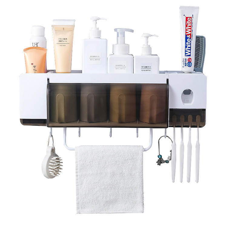 Giá để đồ nhà tắm đa năng mẫu 4 cốc - kệ phòng tắm
