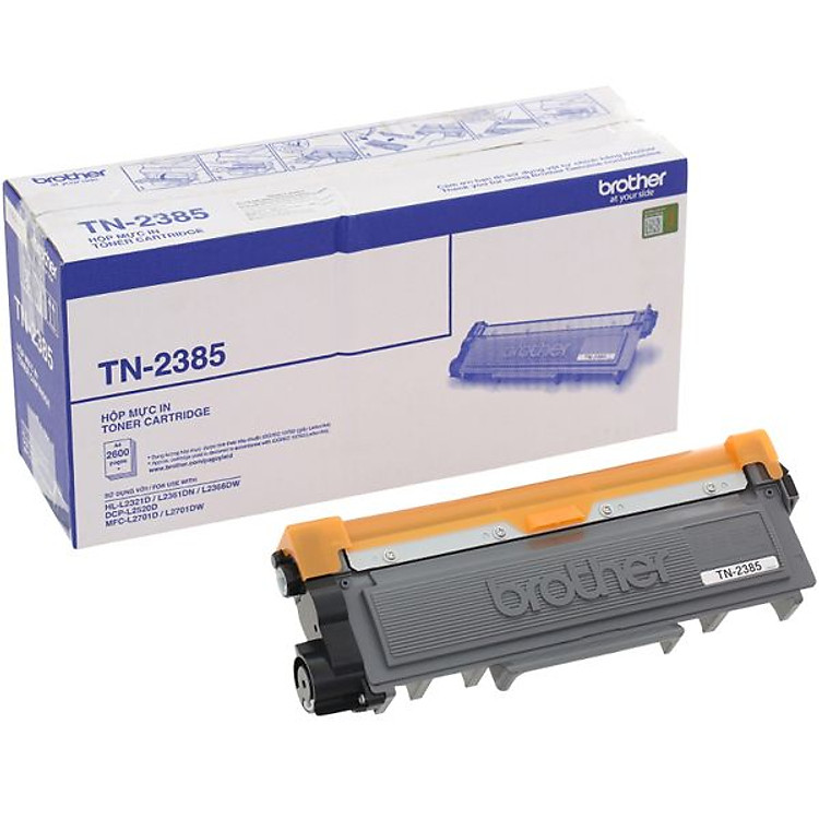Mực In Laser Brother TN-2385 (2.600 Trang), Mực In Laser Trắng Đen Sử Dụng Cho Máy In Brother L2321D, L2366DW, L2361DN, L2520D, L2701D, L2701DW - Hàng chính hãng