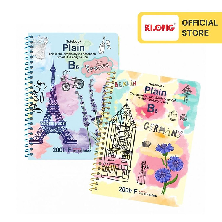 Sổ Ruột Trơn Lò Xo KLONG B6 (200 trang)