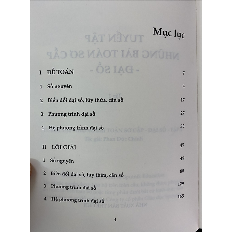 Tuyển Tập Những Bài Toán Sơ Cấp Đại Số (Tập 1) - Ảnh 2