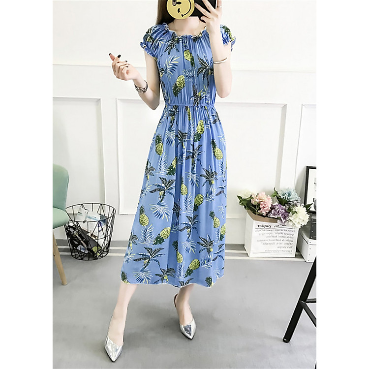 Váy đầm tone cotton maxi dài dạo chơi, đi biển - Mã 60