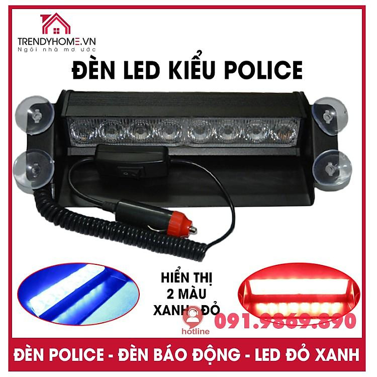 Đèn chớp xanh đỏ, báo khẩn cấp cho xe hơi, đèn led nháy báo động phiên bản cao cấp vỏ kim loại chất lượng cao tẩu 12V - Hình ảnh 4