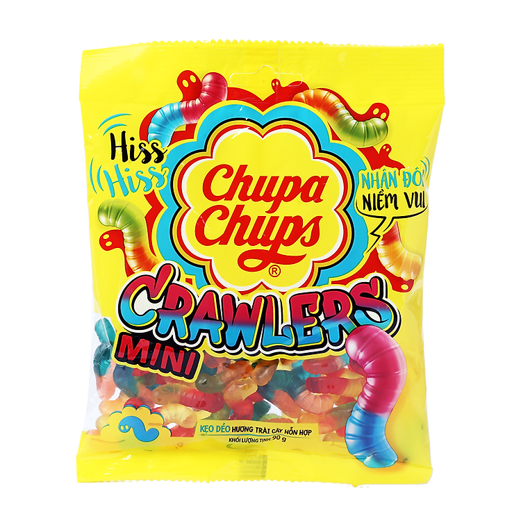 Kẹo Dẻo Chupa Chups Crawlers Mini Trái Cây Hỗn Hợp 90G