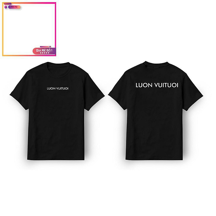Luonvuituoi, Áo thun Luon Vuituoi áo luon vuituoi, áo thun lv, áo thun cotton chất vải mềm,mịn,áo thun nam nữ, ĐEN 2 MẶT